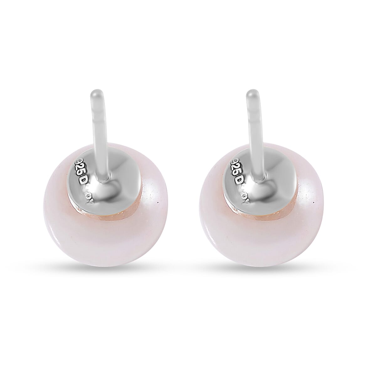 Japanese Akoya Pearl 7-8mm Stud Earrings in Rhodium Over Sterling Silver