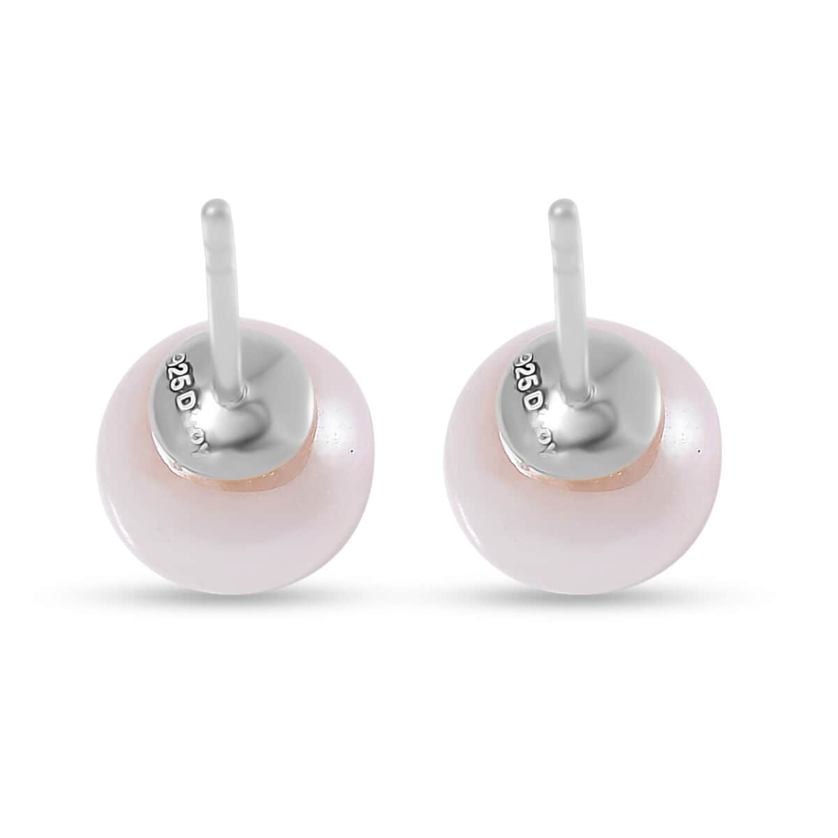 Japanese Akoya Pearl 7-8mm Stud Earrings in Rhodium Over Sterling Silver image number 4