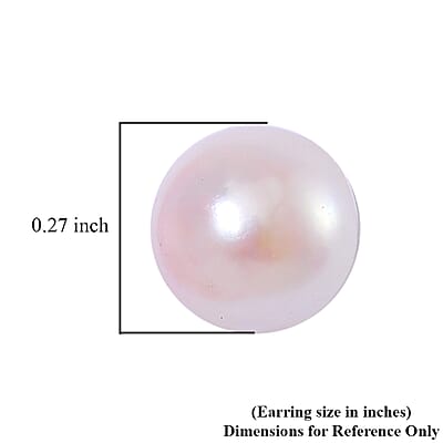 Japanese Akoya Pearl 7-8mm Stud Earrings in Rhodium Over Sterling Silver