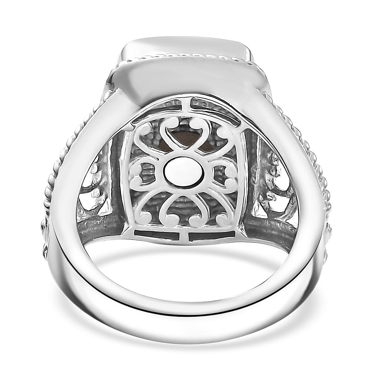 Matrix Sleeping Beauty Turquoise 8.00 ctw Solitaire Ring in Platinum Over Copper with Magnet (Size 6.0) image number 4