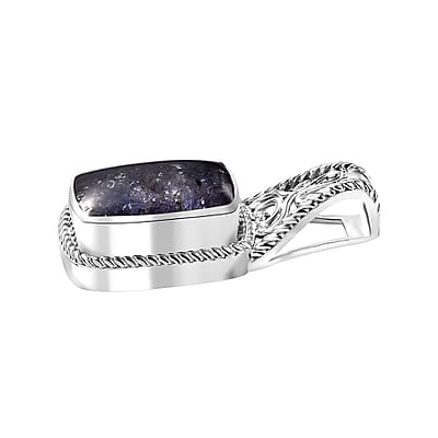 Matrix Tanzanite 8.00 ctw Solitaire Pendant without Chain in Platinum Over Copper with Magnet