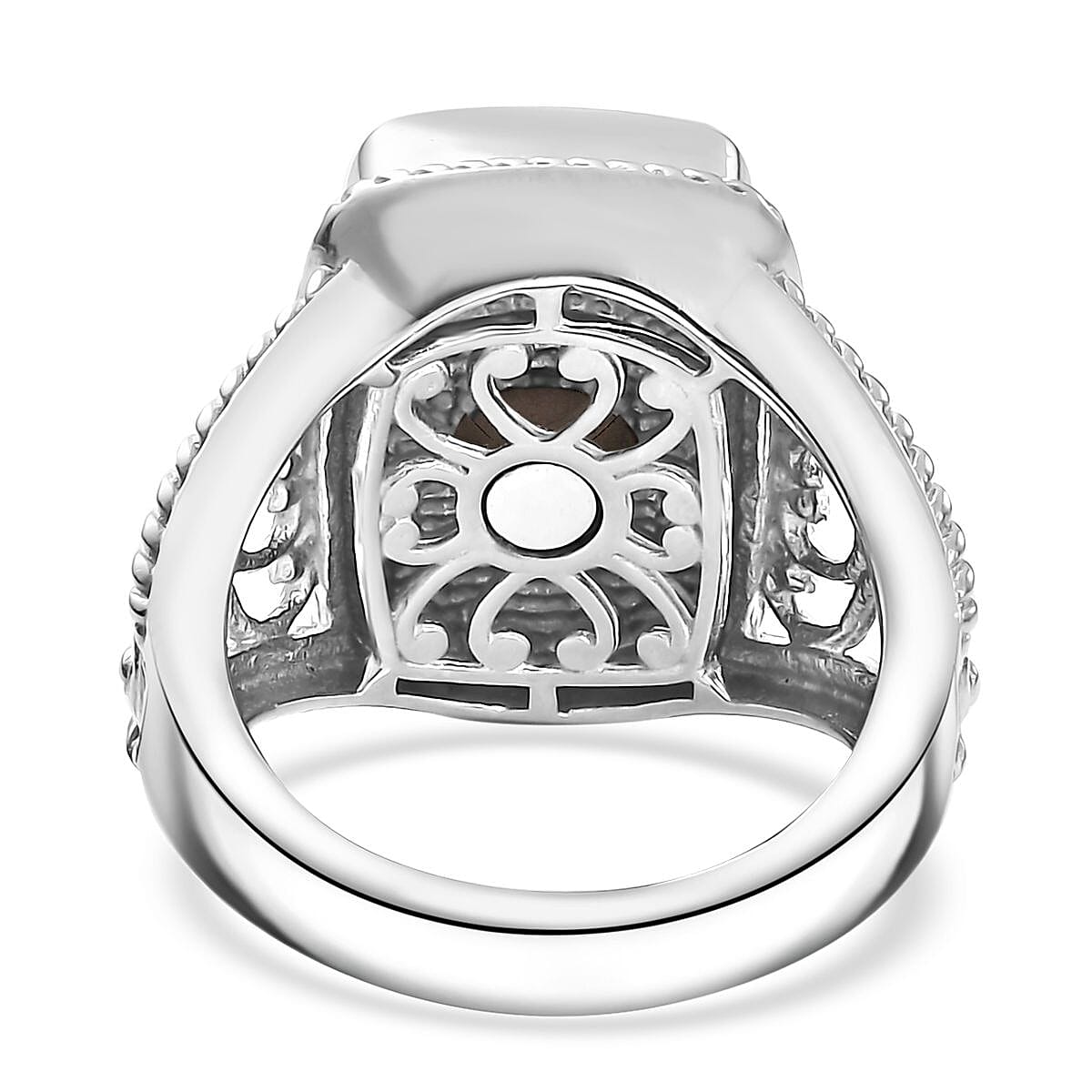 Matrix Tanzanite 5.50 ctw Solitaire Ring in Platinum Over Copper with Magnet (Size 9.0) image number 4