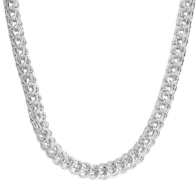 Wheat Link Necklace in Sterling Silver  (20 Inches) (40 Grams)