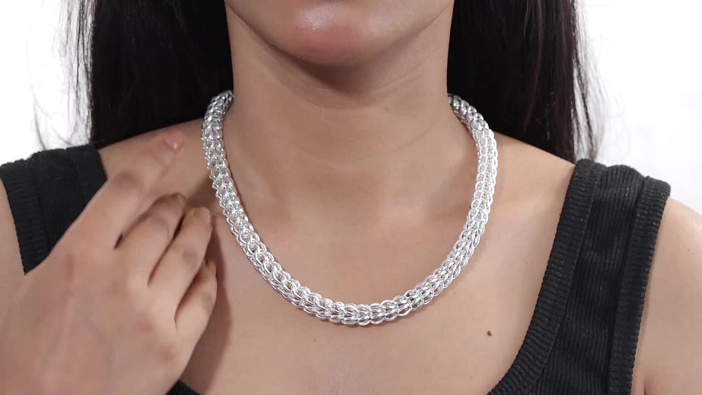 Wheat Link Necklace in Sterling Silver  (20 Inches) (40 Grams)