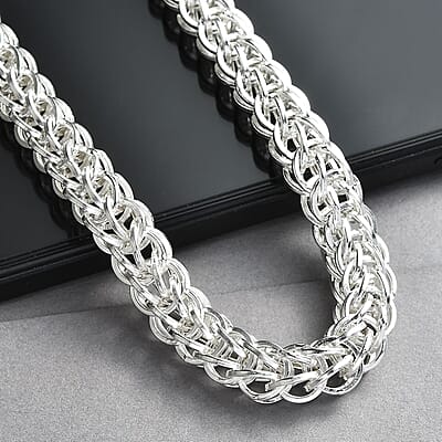 Wheat Link Necklace in Sterling Silver  (20 Inches) (40 Grams)
