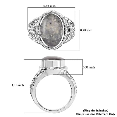 Matrix Tanzanite 5.50 ctw Ring in Platinum Over Copper with Magnet (Size 10.0)