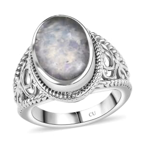 Matrix Tanzanite 5.50 ctw Ring in Platinum Over Copper with Magnet (Size 8.0)