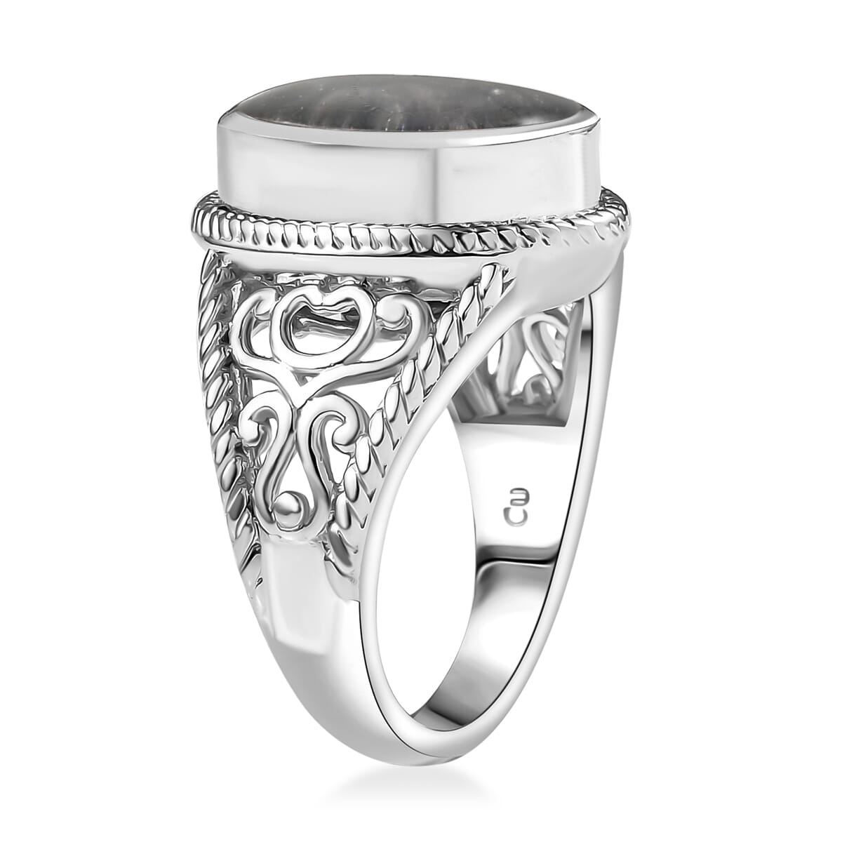 Matrix Tanzanite 5.50 ctw Ring in Platinum Over Copper with Magnet (Size 8.0) image number 3