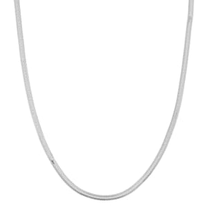 Horned Snake Chain Necklace in Rhodium Over Sterling Silver 9.30 Grams 20 Inches