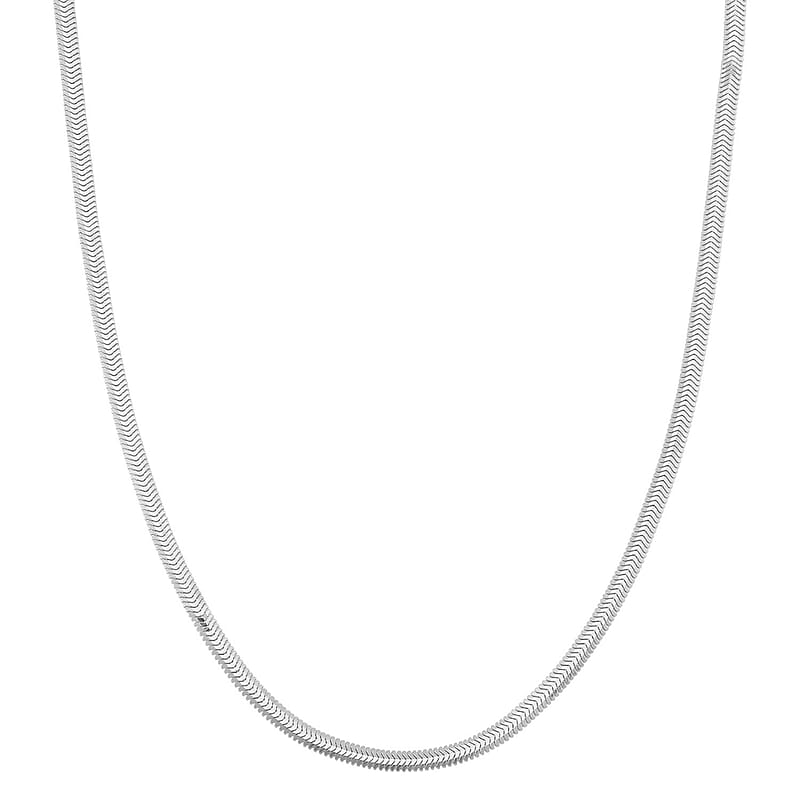 Horned Snake Chain Necklace in Rhodium Over Sterling Silver 9.30 Grams 20 Inches