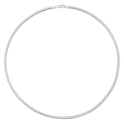 Horned Snake Chain Necklace in Rhodium Over Sterling Silver 9.30 Grams 20 Inches