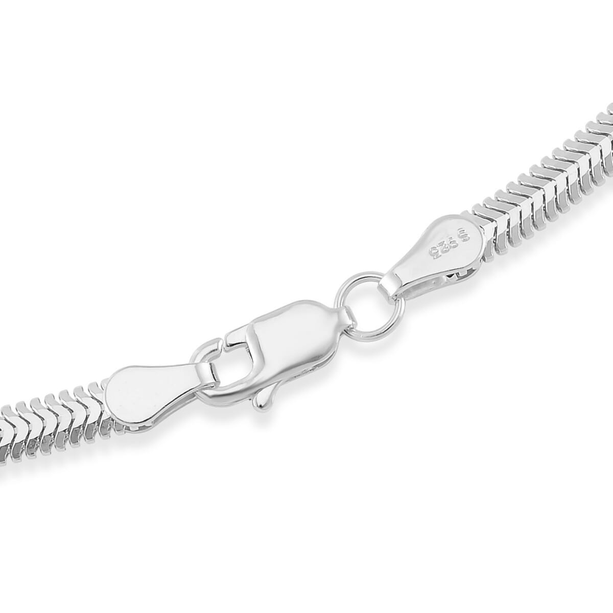 Horned Snake Chain Necklace in Rhodium Over Sterling Silver 9.30 Grams 20 Inches image number 4
