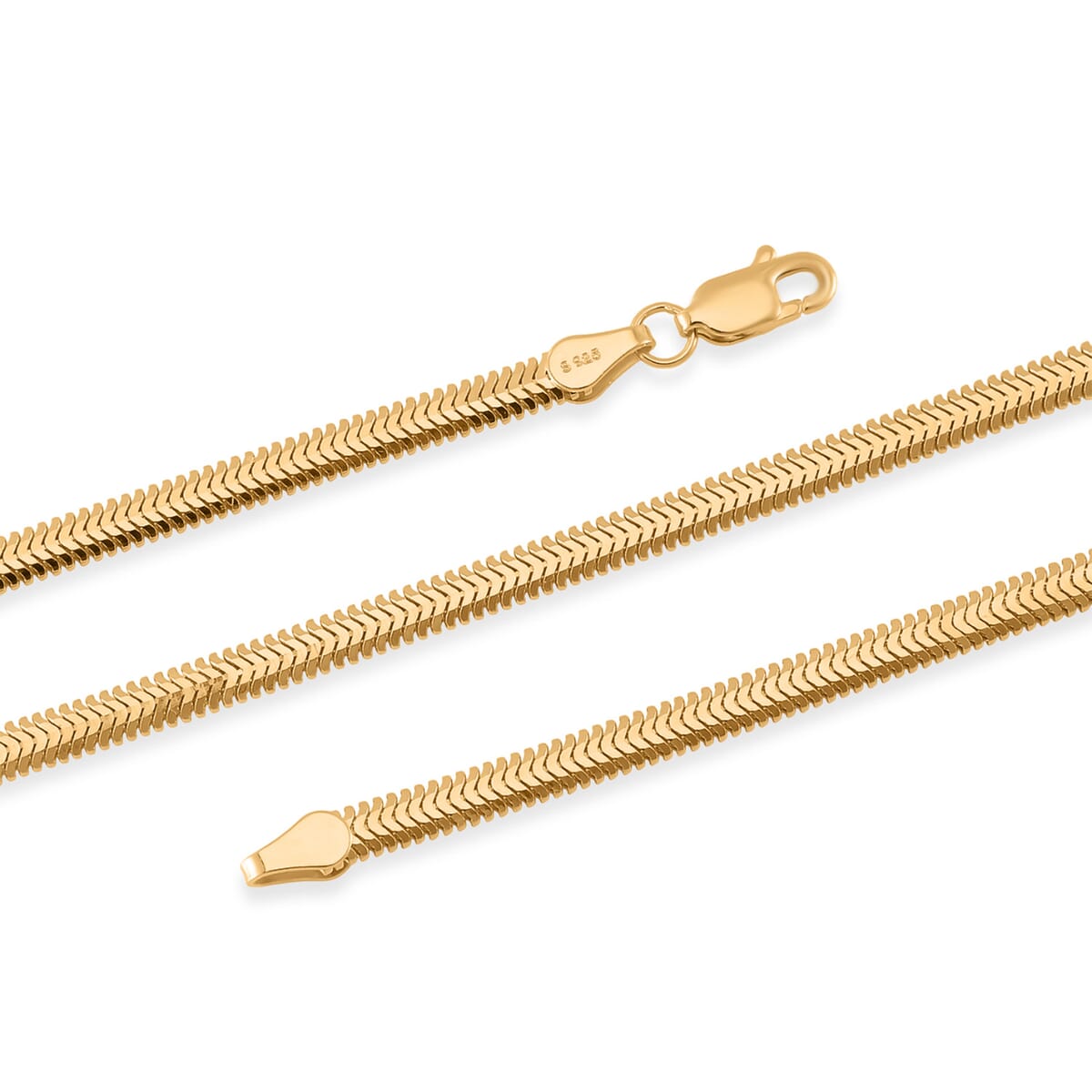 Horned Snake Chain Necklace in 14K Yellow Gold Over Sterling Silver 9.50 Grams 20 Inches image number 3