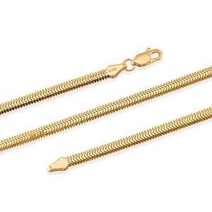 Horned Snake Chain Necklace in 14K Yellow Gold Over Sterling Silver 9.50 Grams 20 Inches