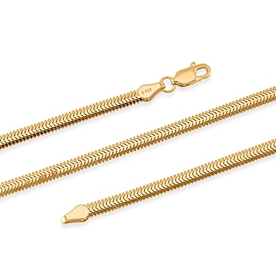 Horned Snake Chain Necklace in 14K Yellow Gold Over Sterling Silver 9.50 Grams 20 Inches