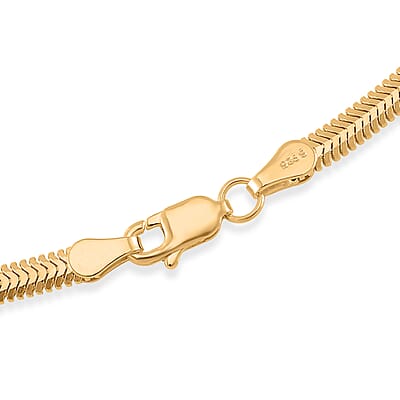 Horned Snake Chain Necklace in 14K Yellow Gold Over Sterling Silver 9.50 Grams 20 Inches