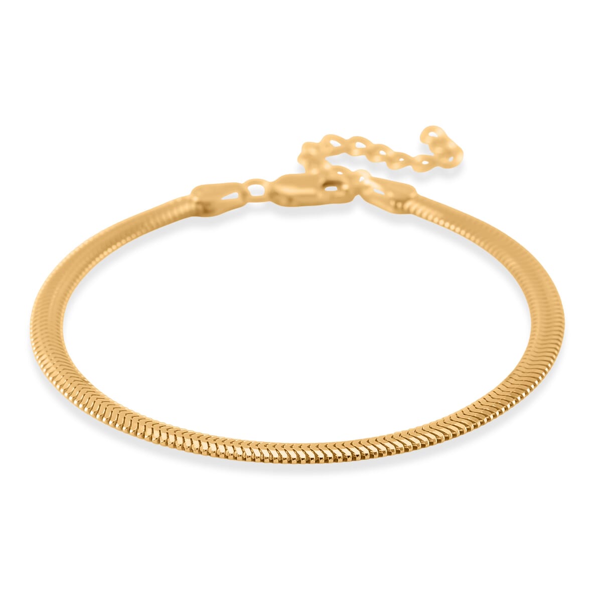 Herringbone Chain Bracelet in 14K Yellow Gold Over Sterling Silver (6.50-8.0In) 3.50 Grams image number 0