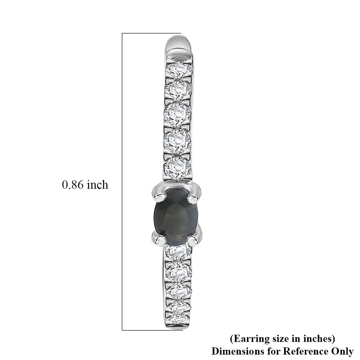 D'Joy Narsipatnam Alexandrite and White Zircon 1.00 ctw Hoop Earrings in Rhodium Over Sterling Silver