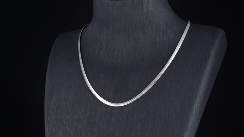 Brocaded Blade Chain Necklace in Rhodium Over Sterling Silver 8.85 Grams 20 Inches