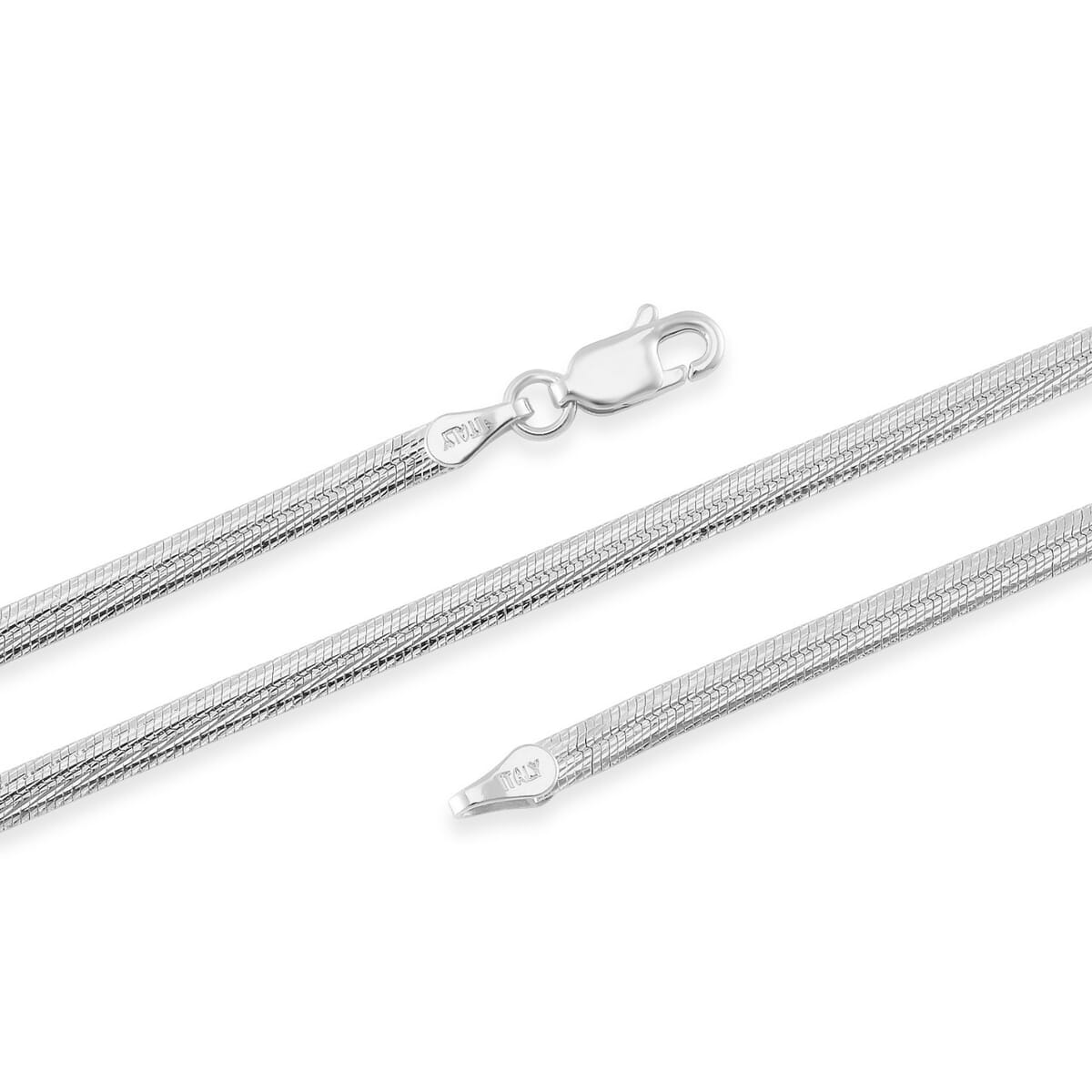 Brocaded Blade Chain Necklace in Rhodium Over Sterling Silver 8.85 Grams 20 Inches image number 3