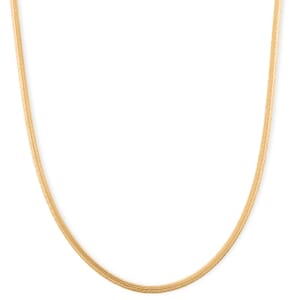 Brocaded Blade Chain Necklace in 14K Yellow Gold Over Sterling Silver 20 Inches 8.85 Grams