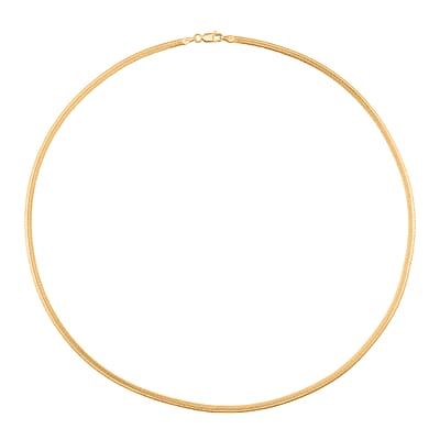 Brocaded Blade Chain Necklace in 14K Yellow Gold Over Sterling Silver 20 Inches 8.85 Grams