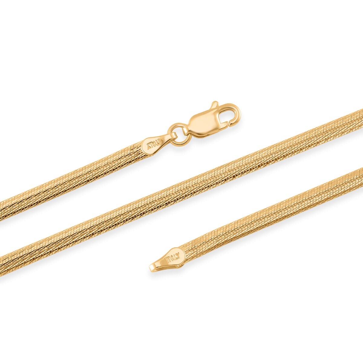 Brocaded Blade Chain Necklace in 14K Yellow Gold Over Sterling Silver 20 Inches 8.85 Grams image number 3