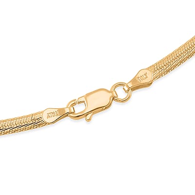 Brocaded Blade Chain Necklace in 14K Yellow Gold Over Sterling Silver 20 Inches 8.85 Grams