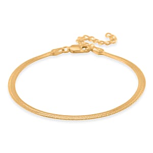 Herringbone Chain Bracelet in 14K Yellow Gold Over Sterling Silver (6.50-8.0In) 3.35 Grams