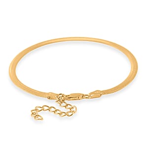 Herringbone Chain Bracelet in 14K Yellow Gold Over Sterling Silver (6.50-8.0In) 3.35 Grams