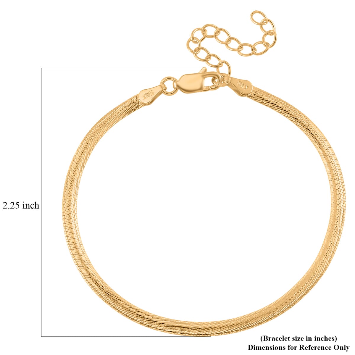 Chain Bracelet in 14K Yellow Gold Over Sterling Silver (6.50-8.0In) 3.35 Grams image number 5