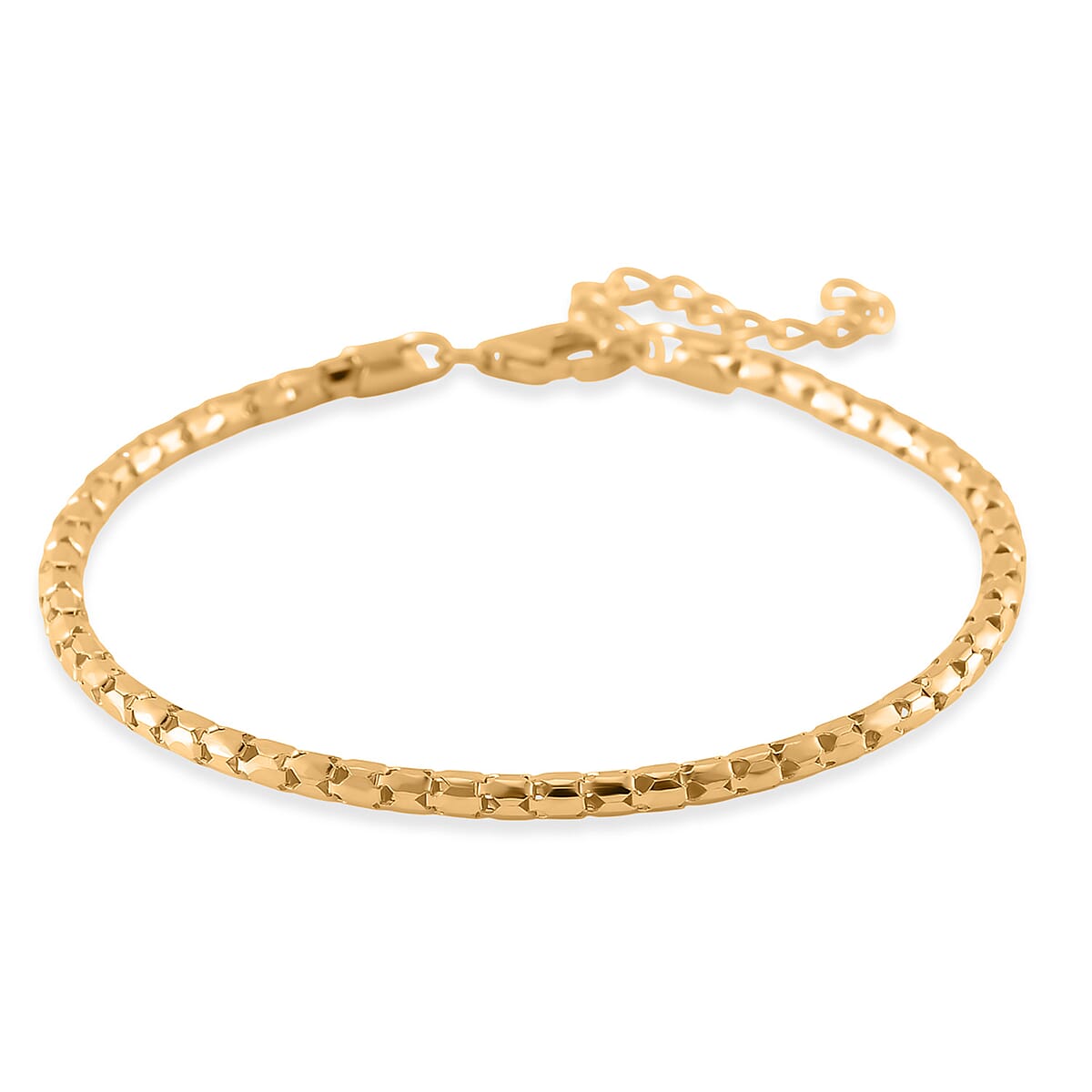 Fancy Chain Bracelet in 14K Yellow Gold Over Sterling Silver (6.50-8.0In) 2.75 Grams image number 0