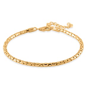 Fancy Chain Bracelet in 14K Yellow Gold Over Sterling Silver (6.50-8.0In) 2.75 Grams