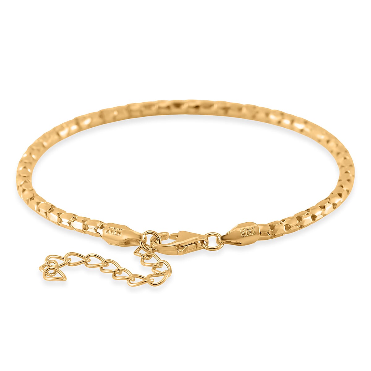 Fancy Chain Bracelet in 14K Yellow Gold Over Sterling Silver (6.50-8.0In) 2.75 Grams image number 3