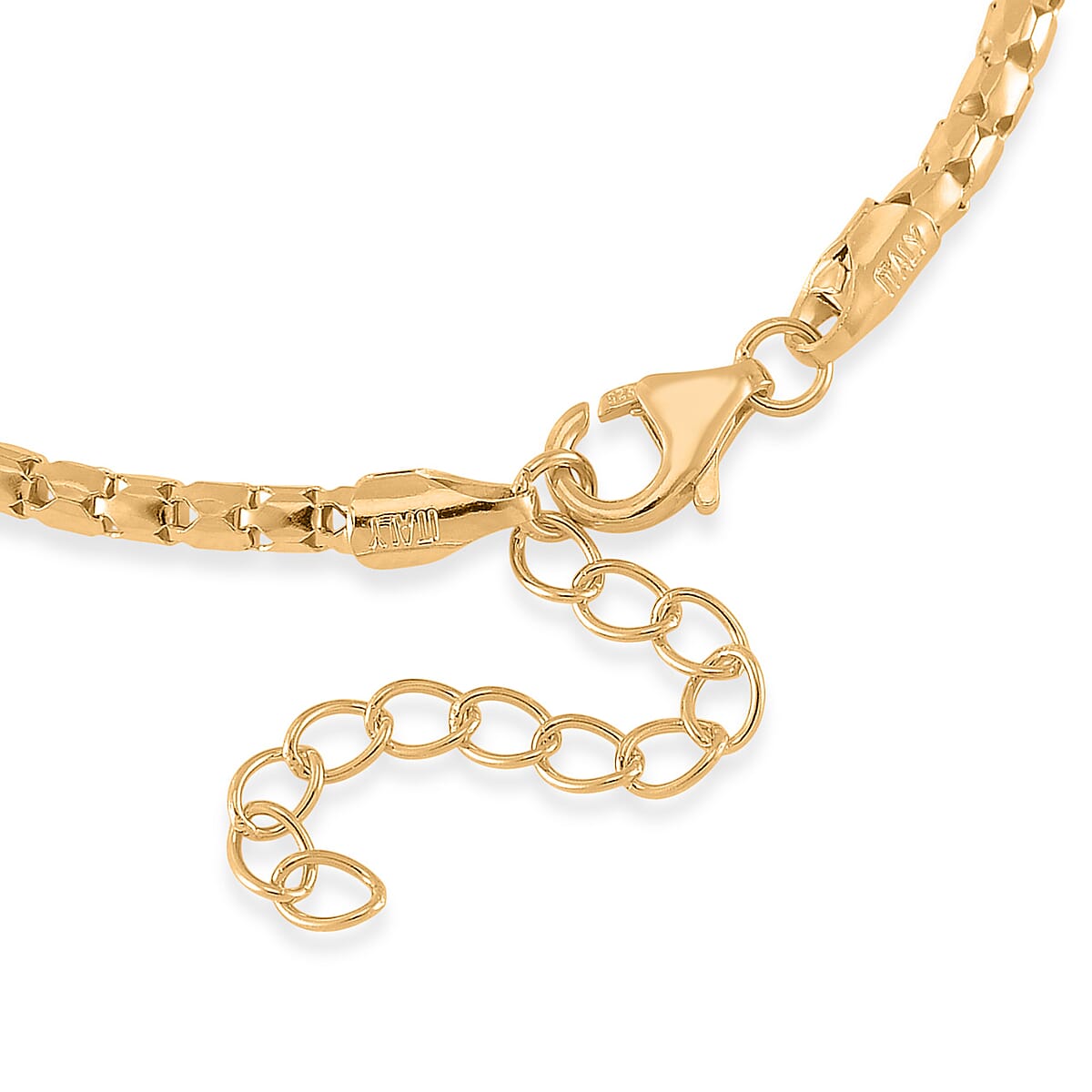 Fancy Chain Bracelet in 14K Yellow Gold Over Sterling Silver (6.50-8.0In) 2.75 Grams image number 4