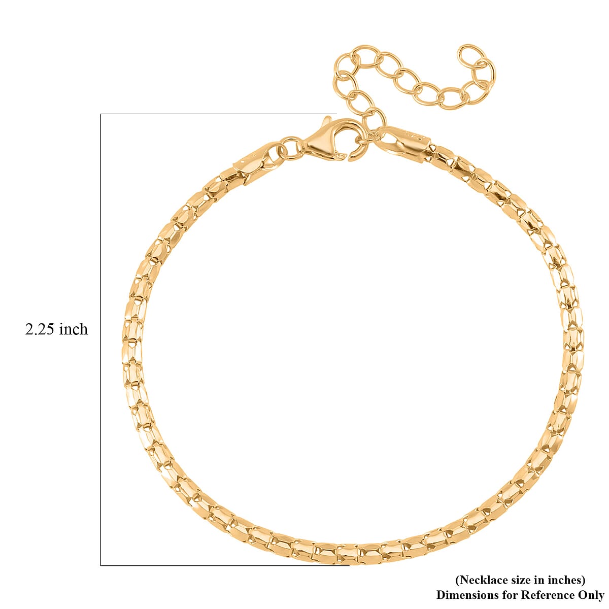 Fancy Chain Bracelet in 14K Yellow Gold Over Sterling Silver (6.50-8.0In) 2.75 Grams image number 5