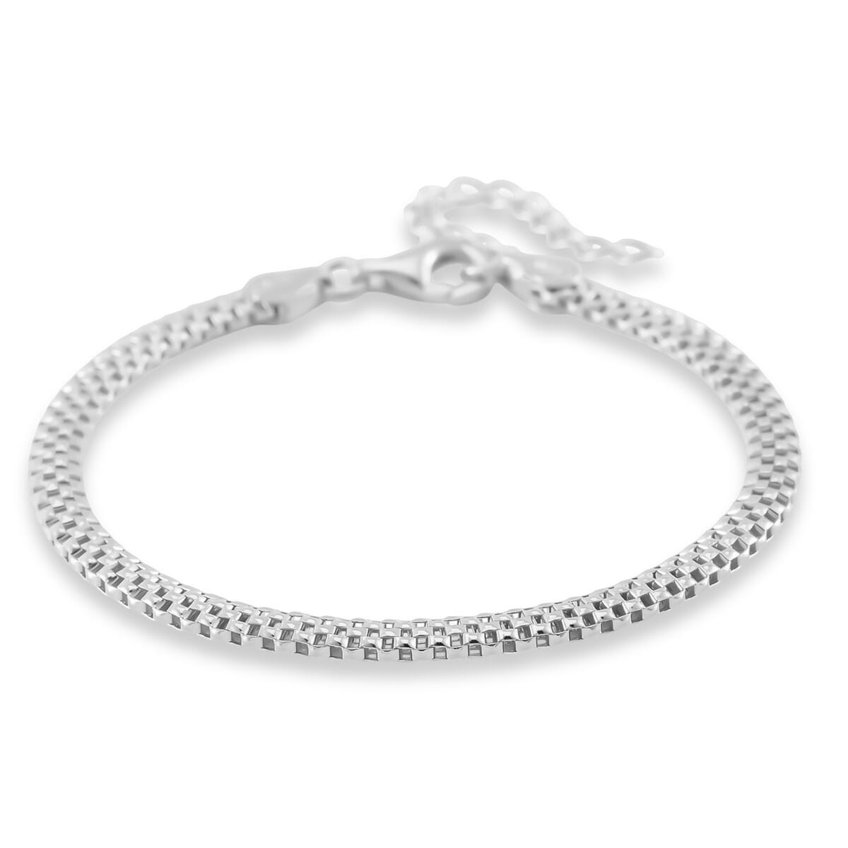 Chain Bracelet in Rhodium Over Sterling Silver (6.50-8.0In) 2.50 Grams image number 0