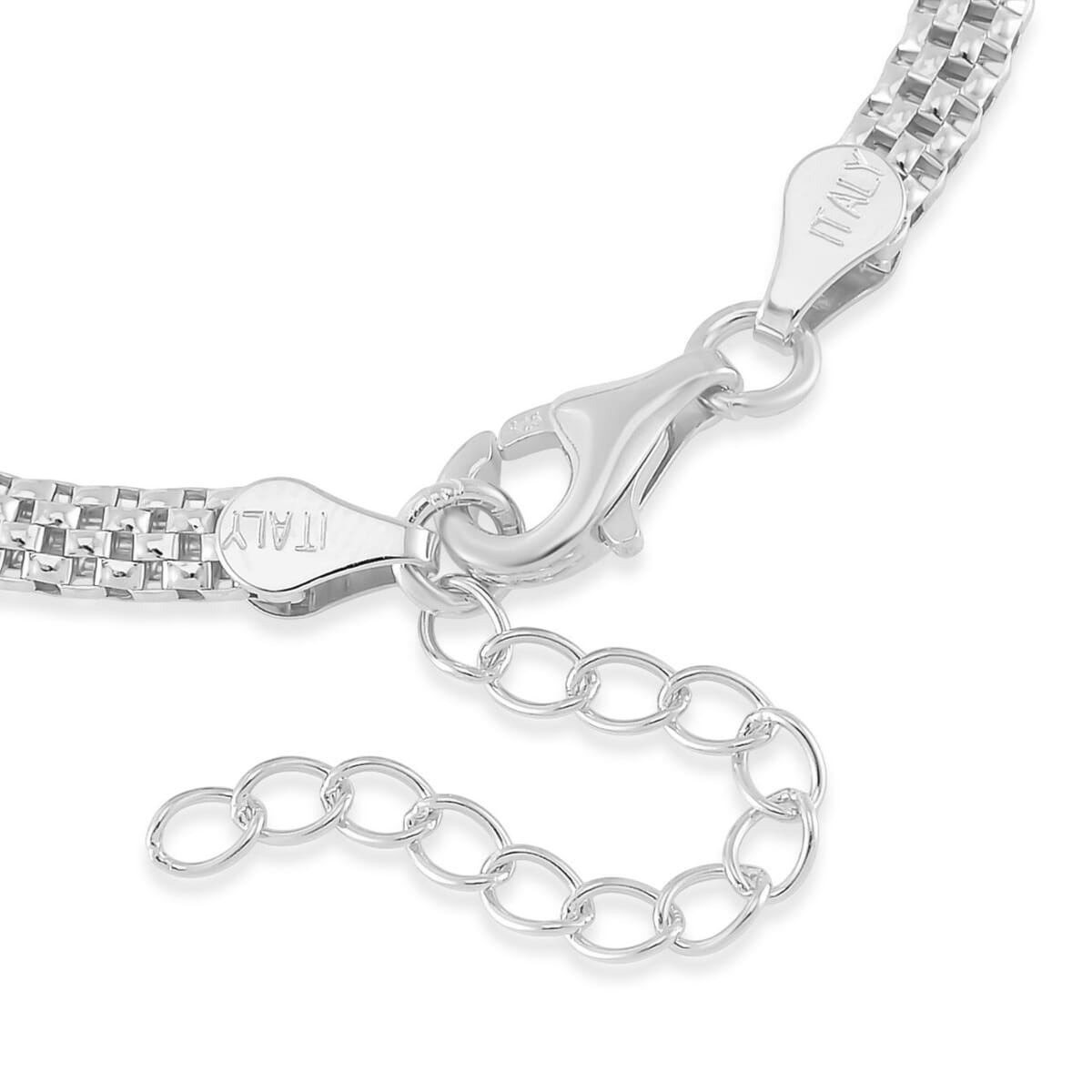 Chain Bracelet in Rhodium Over Sterling Silver (6.50-8.0In) 2.50 Grams image number 4