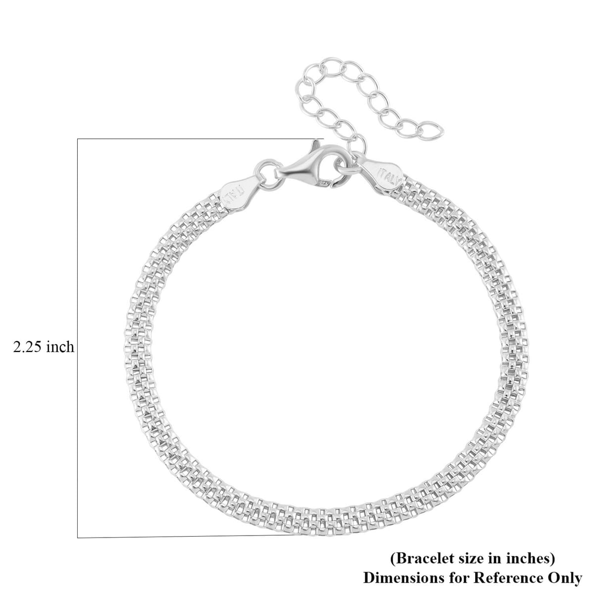 Chain Bracelet in Rhodium Over Sterling Silver (6.50-8.0In) 2.50 Grams image number 5