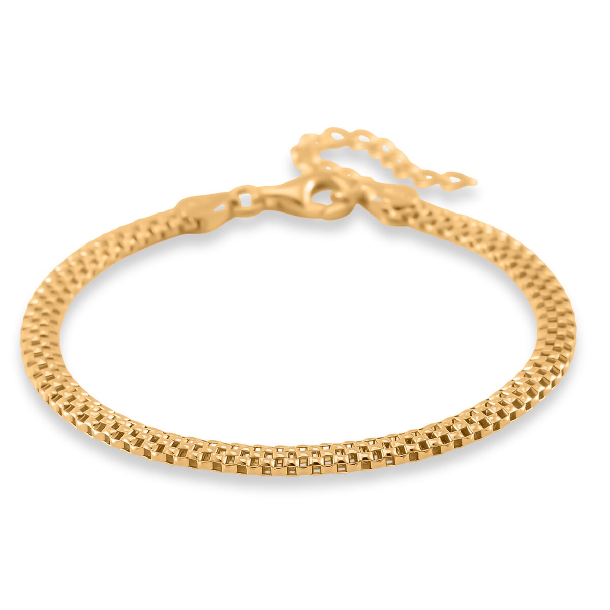 Chain Bracelet in 14K Yellow Gold Over Sterling Silver (6.50-8.0In) 2.50 Grams image number 0