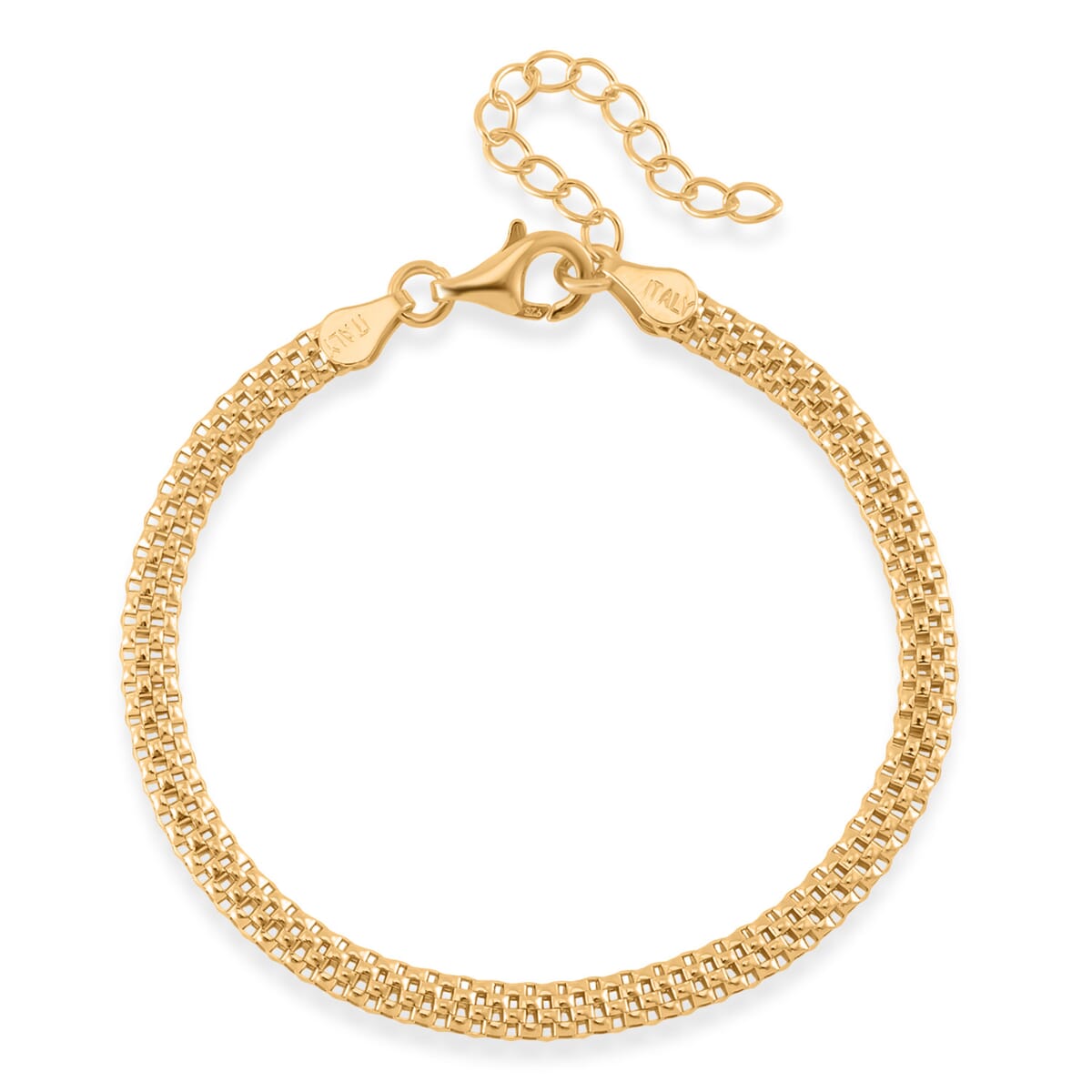 Chain Bracelet in 14K Yellow Gold Over Sterling Silver (6.50-8.0In) 2.50 Grams image number 2