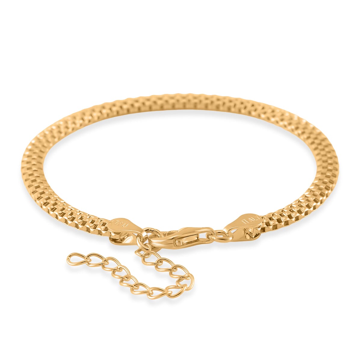 Chain Bracelet in 14K Yellow Gold Over Sterling Silver (6.50-8.0In) 2.50 Grams image number 3
