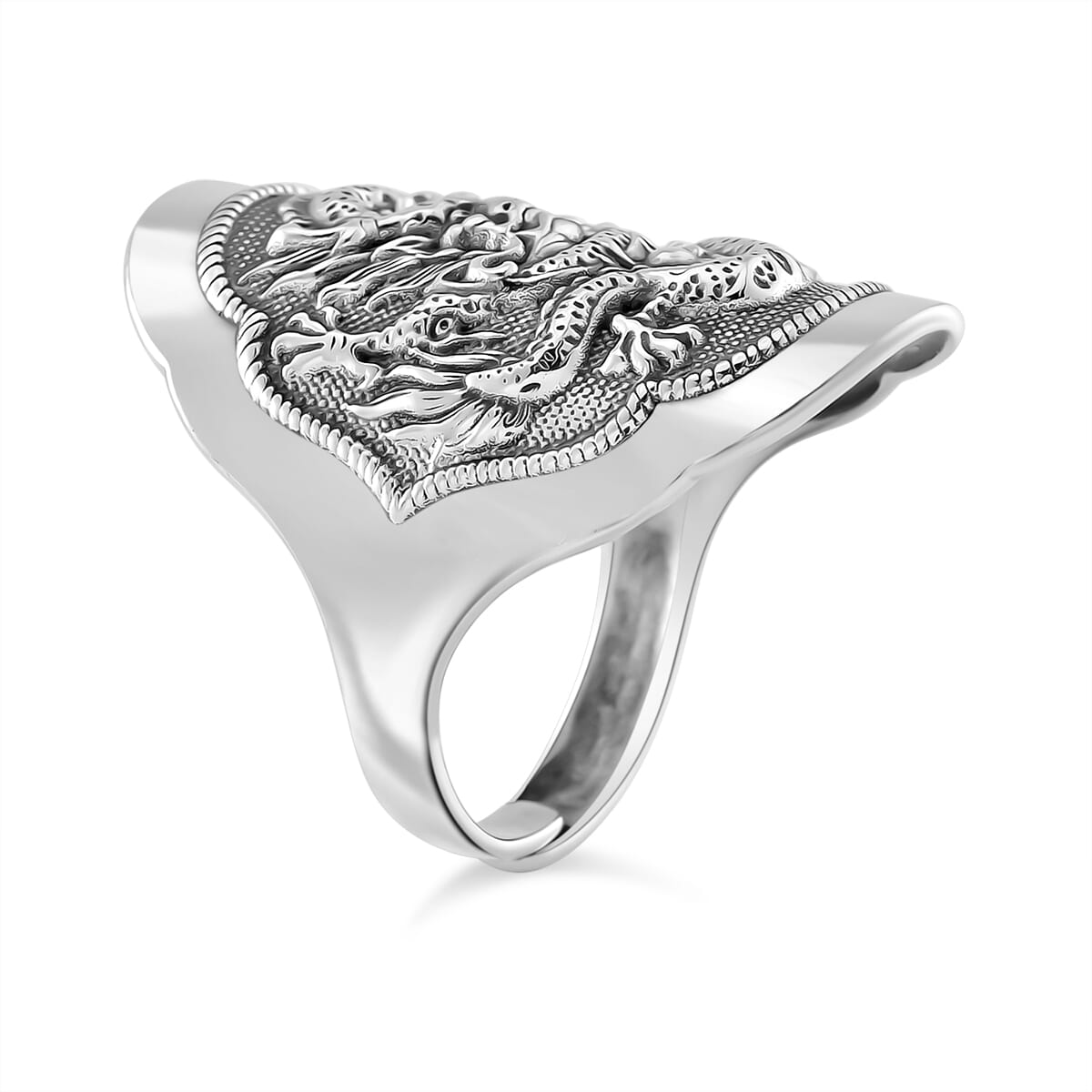 Dragon Mens Ring in 925 Sterling Silver (Size 10.0) 12 Grams image number 3