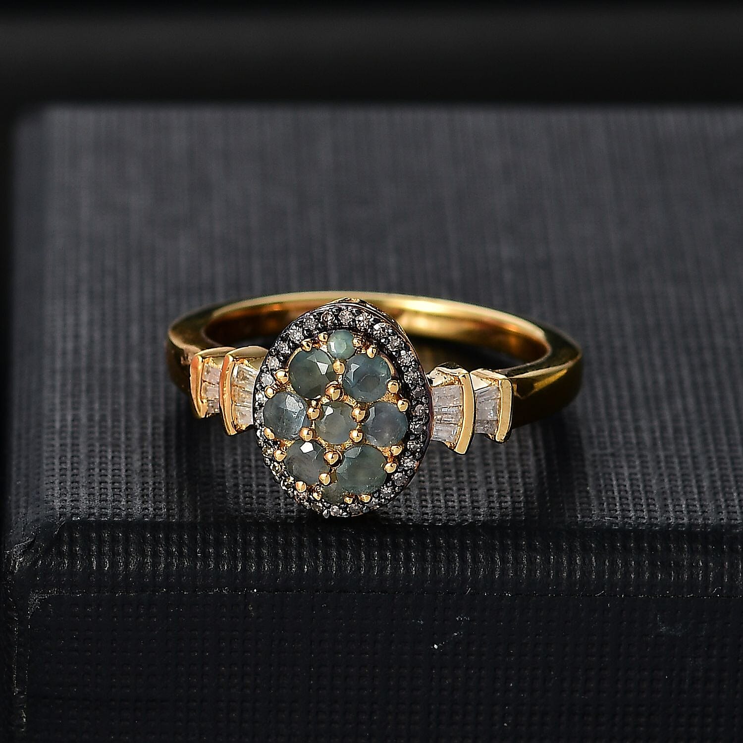 D'Joy Narsipatnam Alexandrite, Natural Champagne and White Diamond 0.70 ctw Eternal Glow Ring in 18K Vermeil Yellow Gold Over Sterling Silver (Size 10.0)