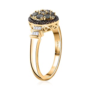 D'Joy Narsipatnam Alexandrite, Natural Champagne and White Diamond 0.70 ctw Eternal Glow Ring in 18K Vermeil Yellow Gold Over Sterling Silver (Size 6.0)