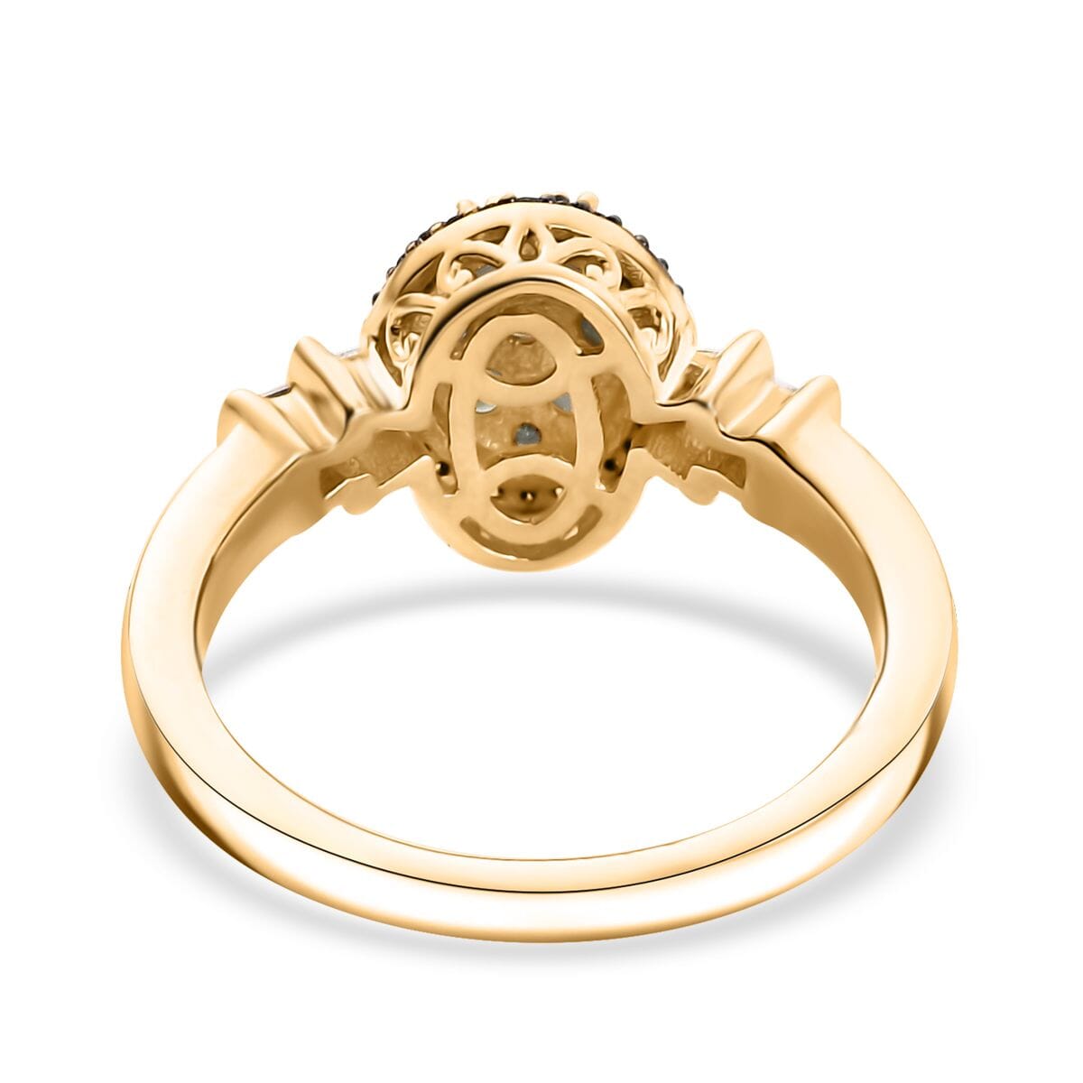 Narsipatnam Alexandrite, Natural Champagne and White Diamond 0.70 ctw Eternal Glow Ring in 18K Vermeil Yellow Gold Over Sterling Silver (Size 7.0) image number 4