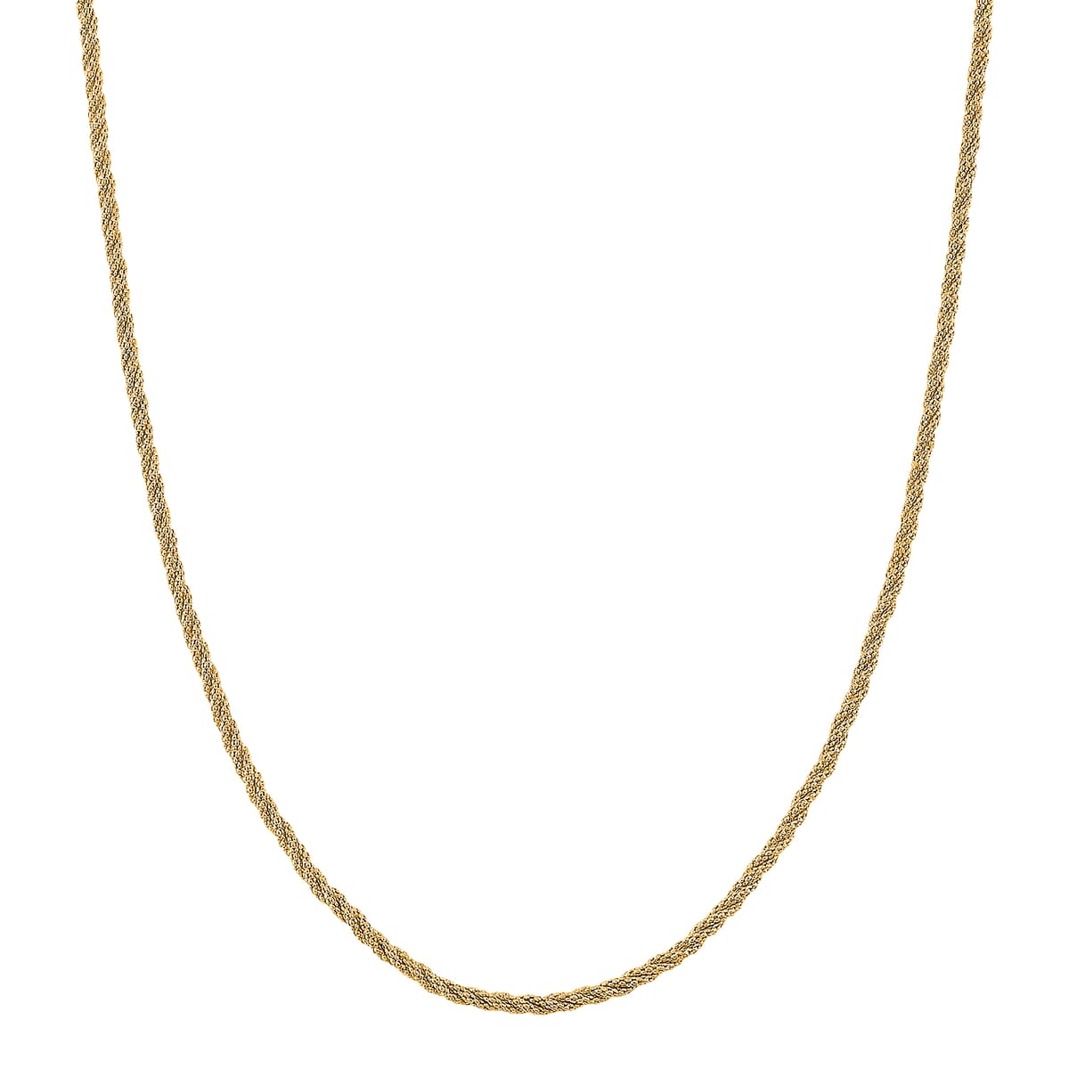 Twist Small Round Hug Chain Necklace in 14K Yellow Gold Over Sterling Silver 7 Grams 20 Inches image number 0