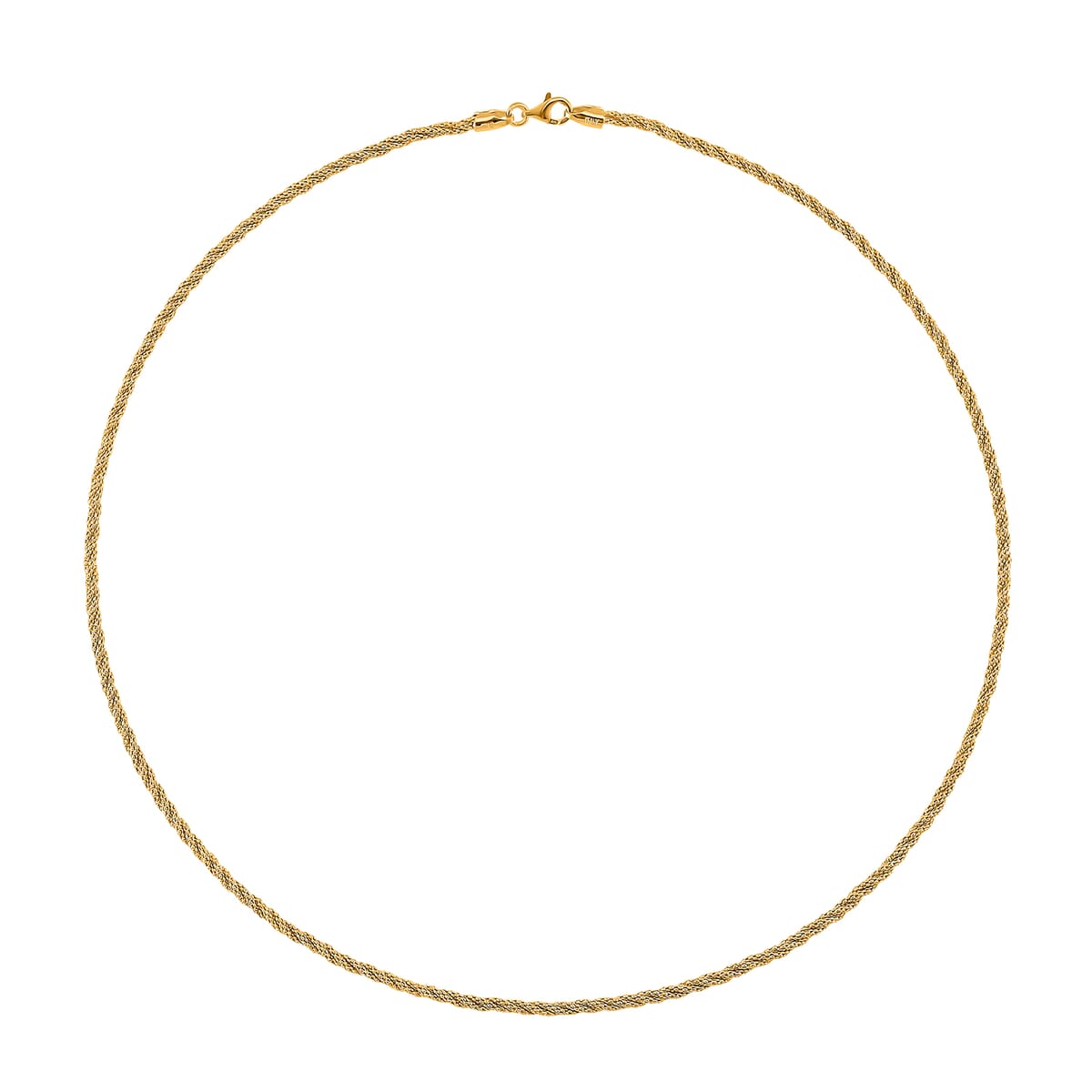 Twist Small Round Hug Chain Necklace in 14K Yellow Gold Over Sterling Silver 7 Grams 20 Inches image number 2