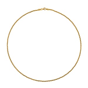 Twist Small Round Hug Chain Necklace in 14K Yellow Gold Over Sterling Silver 7 Grams 20 Inches