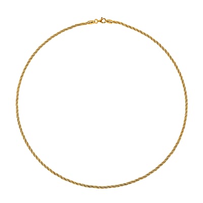 Twist Small Round Hug Chain Necklace in 14K Yellow Gold Over Sterling Silver 7 Grams 20 Inches